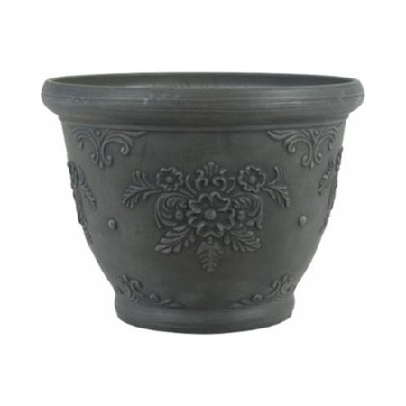 PERFECTPATIO 12 in. Floral Planter, Charcoal PE2668098